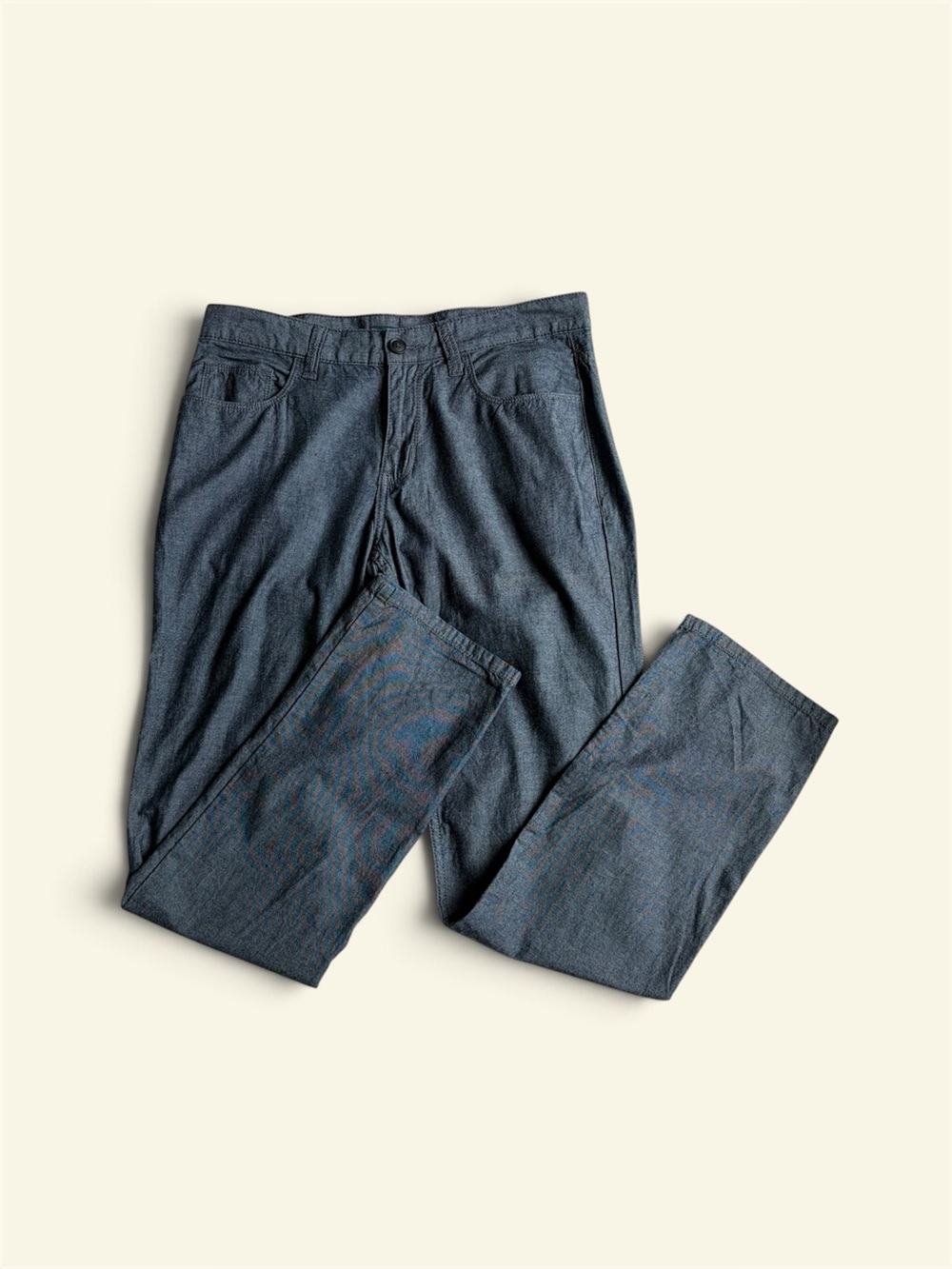 Perry Ellis Mens Chinos 30x32 Slim Fit Gray Melange Crosshatch Textured Pants